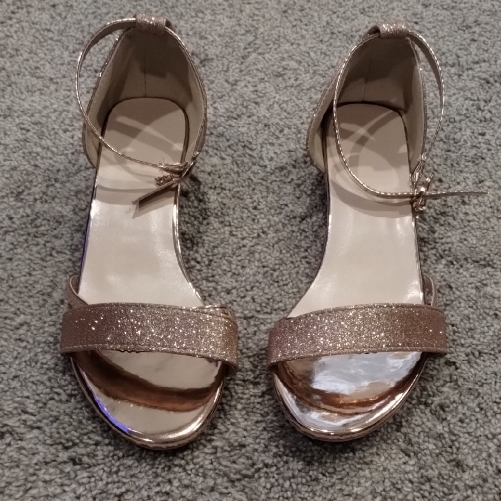 Elegant Glitter Strap Heels